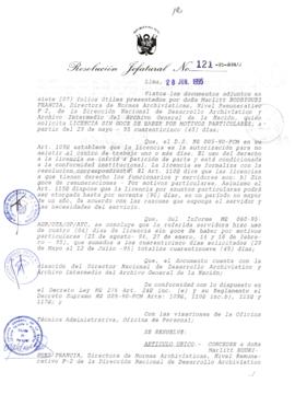 Resolución Jefatural N° 121-1995/AGN/J