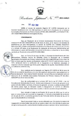 Resolución Jefatural N° 318-2011-AGN/J