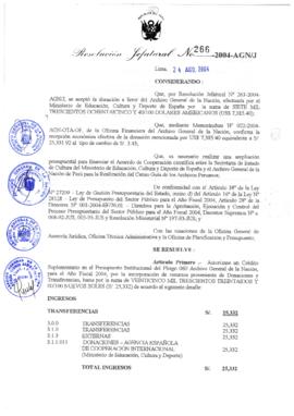 Resolución Jefatural N° 266-2004-AGN/J
