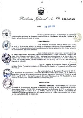 Resolución Jefatural N° 365-2014-AGN/J