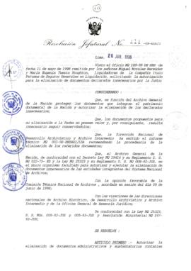 Resolución Jefatural N° 111-1998/AGN/J