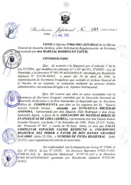 Resolución Jefatural N° 081-2002/AGN/J