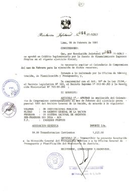 Resolución Jefatural N° 064-1991/AGN/J