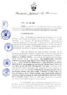 Resolución Jefatural N° 252-2000/AGN/J
