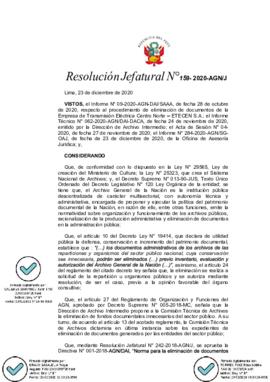 Resolución Jefatural N° 159-2020-AGN/J