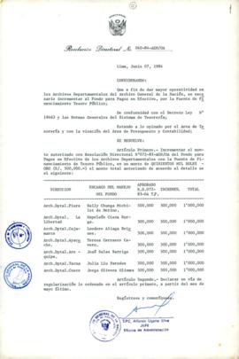 Resolución Directoral N° 40-84-AGN/OA