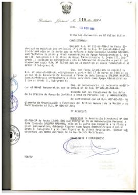 Resolución Jefatural N° 148-1985/AGN/J