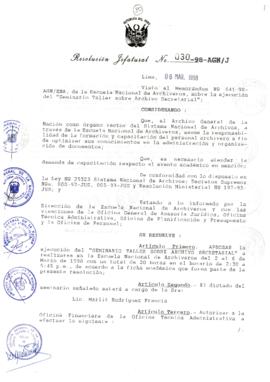 Resolución Jefatural N° 030-1998/AGN/J