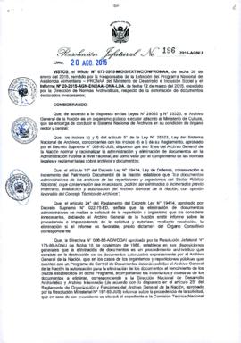 Resolución Jefatural N° 196-2015-AGN/J