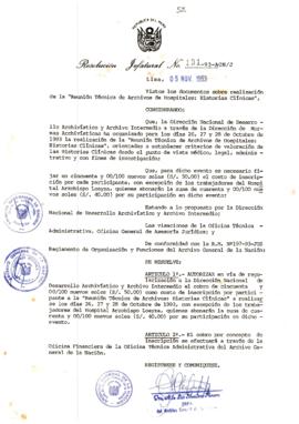 Resolución Jefatural N° 131-1993/AGN/J