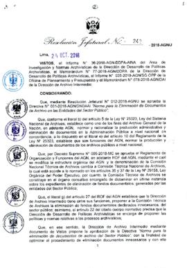 Resolución Jefatural N° 242-2018-AGN/J