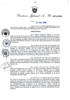 Resolución Jefatural N° 063-2016-AGN/J