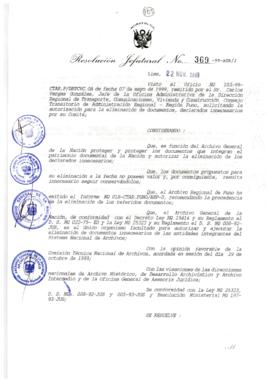 Resolución Jefatural N° 369-1999/AGN/J