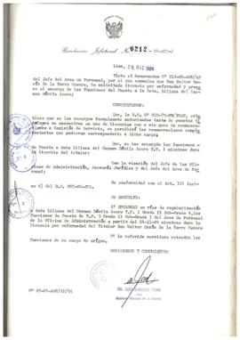 Resolución Jefatural N° 212-1984/AGN/J