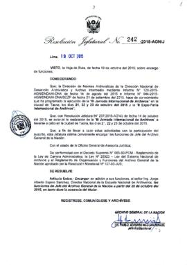 Resolución Jefatural N° 242-2015-AGN/J