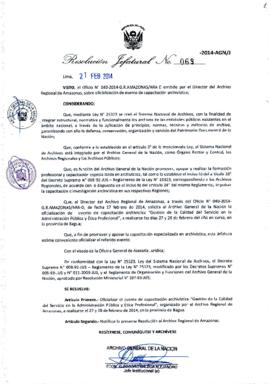Resolución Jefatural N° 069-2014-AGN/J