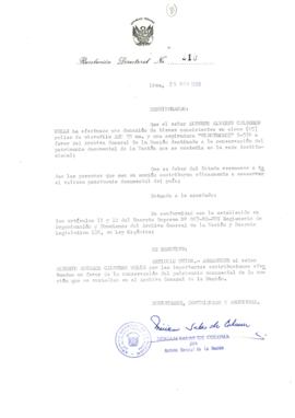 Resolución Jefatural N° 210-1988/AGN/J