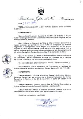 Resolución Jefatural N° 295-2018-AGN/J