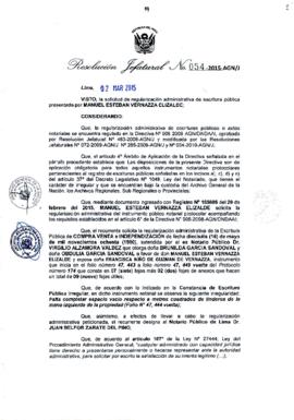 Resolución Jefatural N° 054-2015-AGN/J
