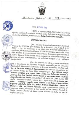 Resolución Jefatural N° 021-2002/AGN/J