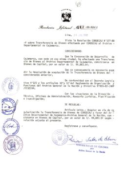 Resolución Jefatural N° 118-1988/AGN/J