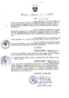 Resolución Jefatural N° 151-1993/AGN/J