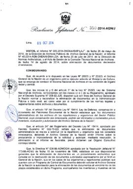 Resolución Jefatural N° 350-2014-AGN/J