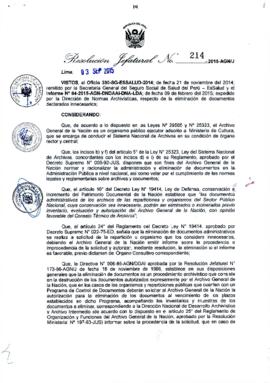 Resolución Jefatural N° 214-2015-AGN/J