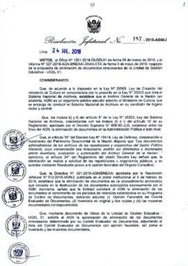 Resolución Jefatural N° 157-2018-AGN/J