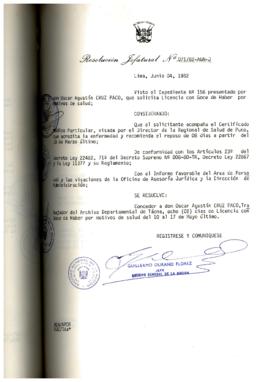Resolución Jefatural N° 071-1982/AGN/J