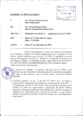 INFORME 299-2003-AGN-OGAJ