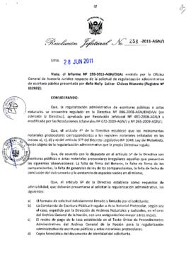 Resolución Jefatural N° 258-2011-AGN/J