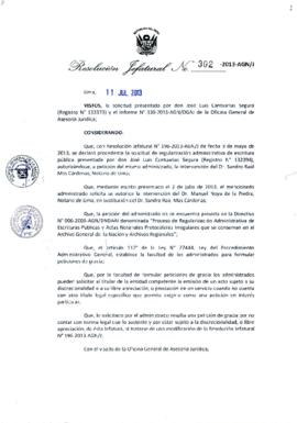 Resolución Jefatural N° 302-2013-AGN/J