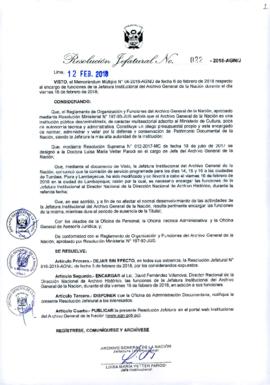 Resolución Jefatural N° 022-2018-AGN/J