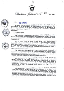 Resolución Jefatural N° 093-2016-AGN/J