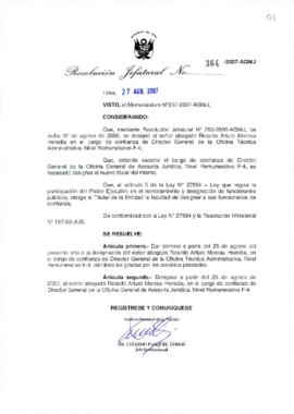 Resolución Jefatural N° 364-2007-AGN/J
