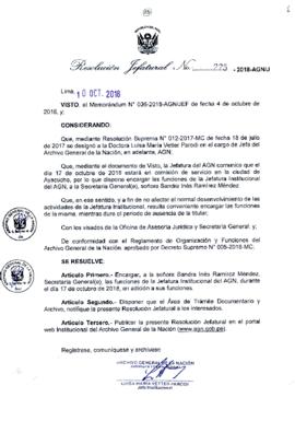 Resolución Jefatural N° 225-2018-AGN/J