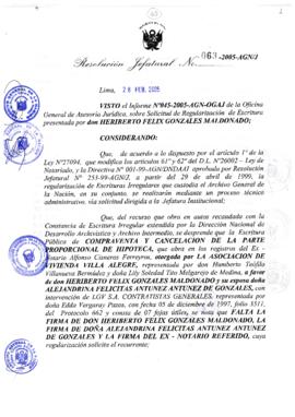 Resolución Jefatural N° 063-2005-AGN/J