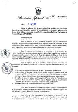Resolución Jefatural N° 171-2011-AGN/J