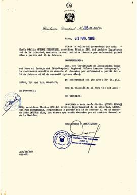 Resolución Directoral N° 016-88-AGN/OA