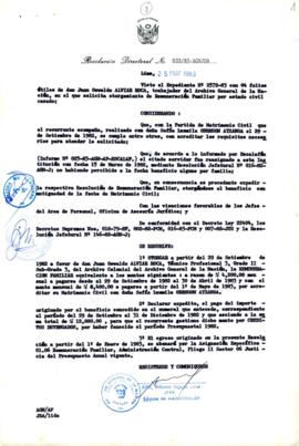 Resolución Directoral N° 033/83-AGN/OA
