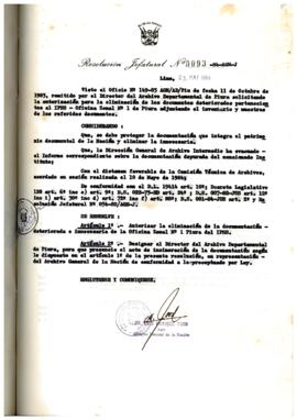 Resolución Jefatural N° 093-1984/AGN/J