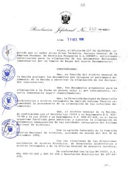 Resolución Jefatural N° 152-1996/AGN/J