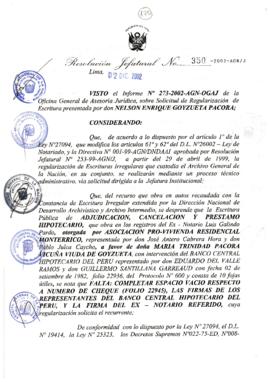Resolución Jefatural N° 350-2002/AGN/J