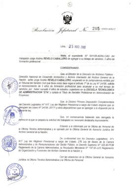 Resolución Jefatural N° 205-2000/AGN/J