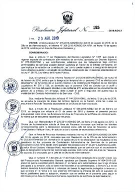 Resolución Jefatural N° 165-2019-AGN/J