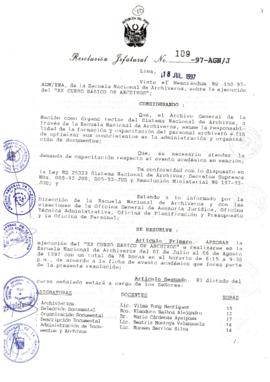 Resolución Jefatural N° 109-1997/AGN/J