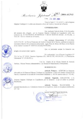 Resolución Jefatural N° 312-2004-AGN/J