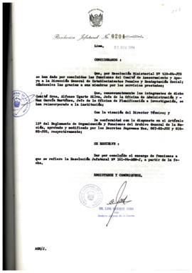 Resolución Jefatural N° 204-1984/AGN/J