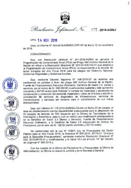 Resolución Jefatural N° 277-2018-AGN/J